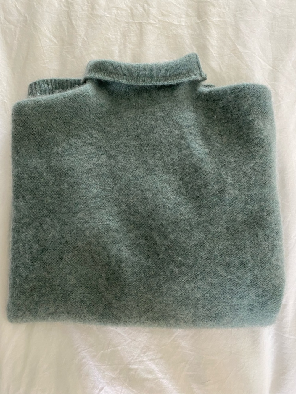 Magaschoni Sage Green Cashmere Double Thick Turtleneck Sweater